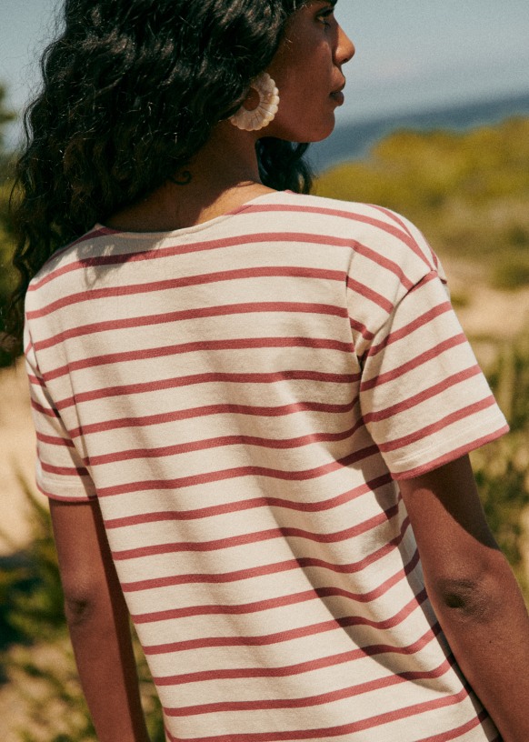 Delphie Dress Ecru Rosewood Organic cotton organic textile Sezane