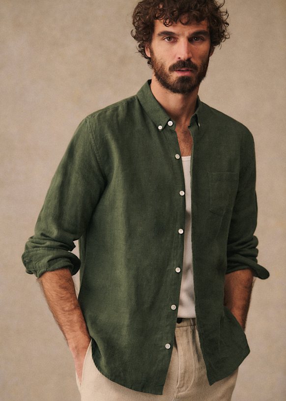 Charlie リネンシャツ - スチールブルー - リネン - Sézane Charlie リネンシャツ - スチールブルー - リネン - Sézane