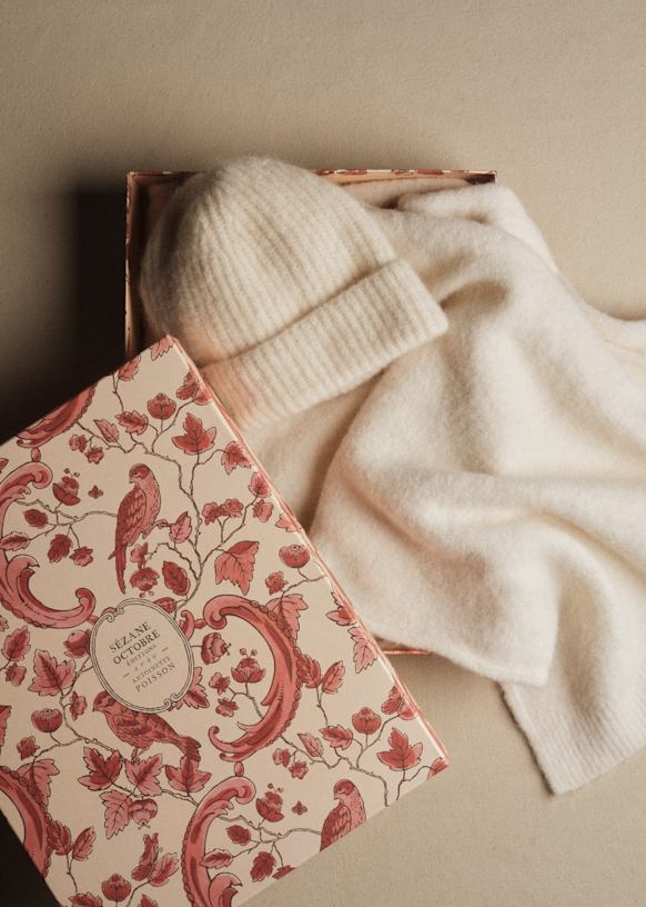 Coffret Bonnet et Echarpe - Ecru