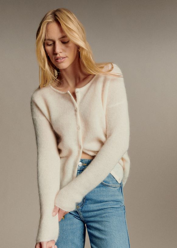Gaspard Cardigan - Ecru - Super kid mohair - Sézane