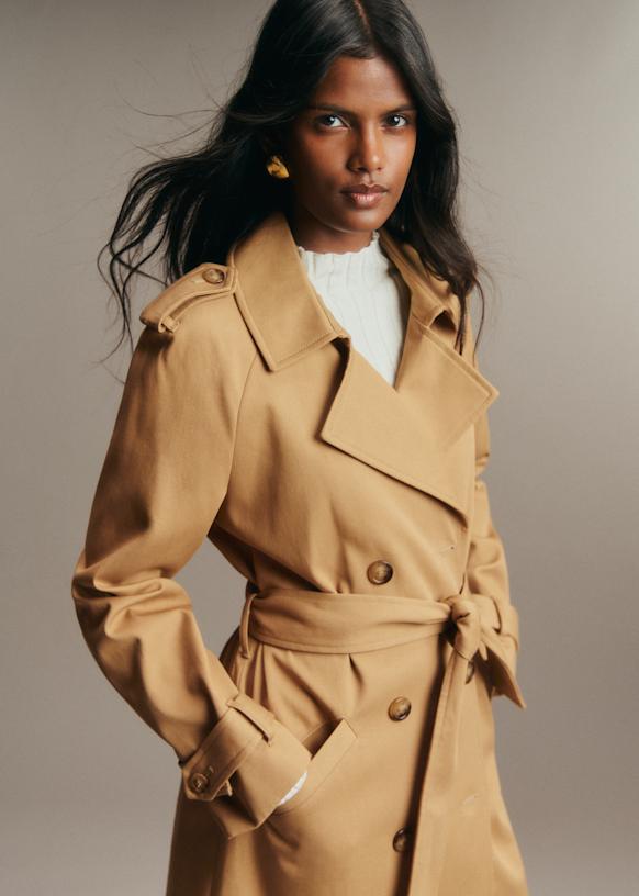 Scott Trench Coat - Olive Green - Organic Cotton - Sézane