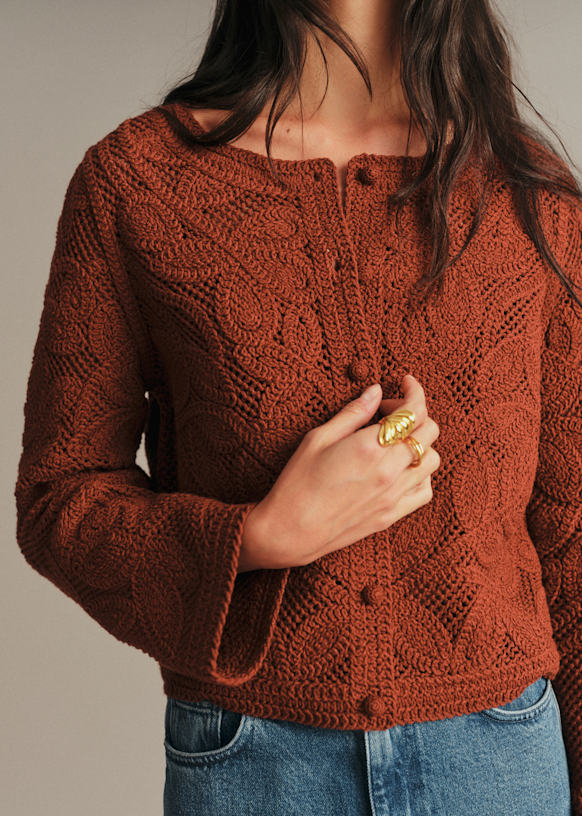 Nora Cardigan - Brown - Cotton - Sézane