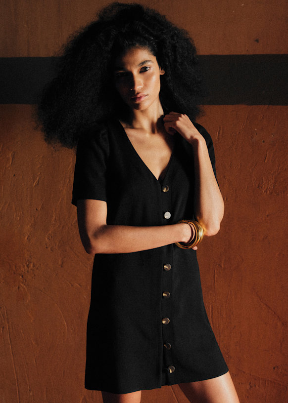 Vennila dress - Black - Viscose ECOVERO™ LENZING™ - Sézane