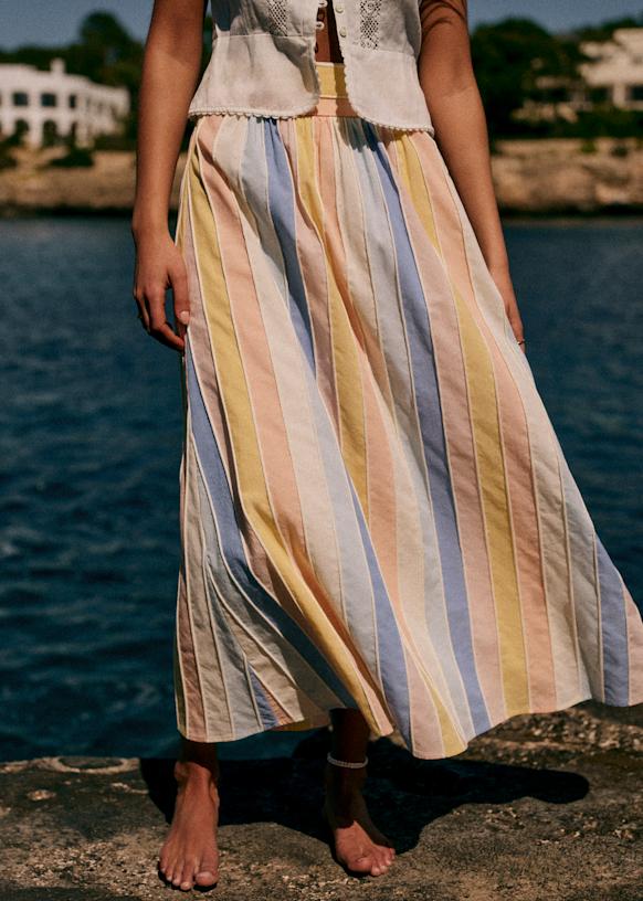 Siloé Skirt - Adelia Print - Linen - Sézane