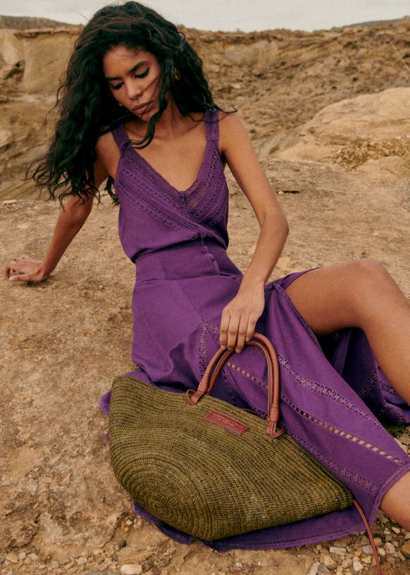 Jolane Skirt - Dark Purple - Linen - Sézane