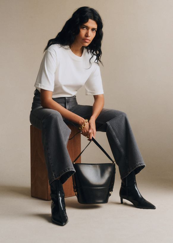 Sezane アンクルブーツ 37 セザンヌ Johanne Ankle Boots - Glossy Black - Bovine leather - Sézane