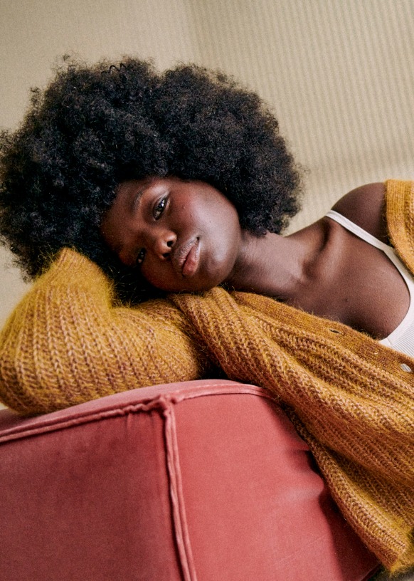 Achille Cardigan - Black - Kid mohair - Octobre Éditions