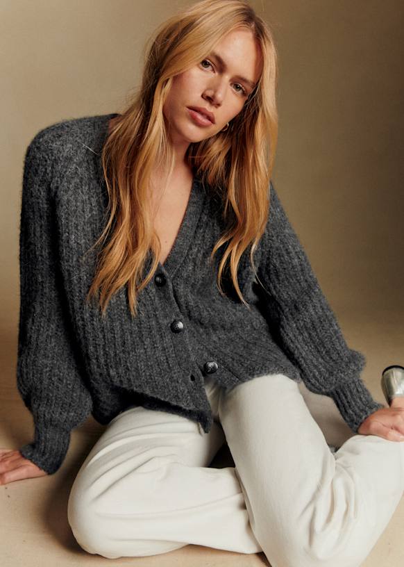 sezane ◆ カーディガン Basile Cardigan - Light Pearl Grey - Alpaca - Sézane