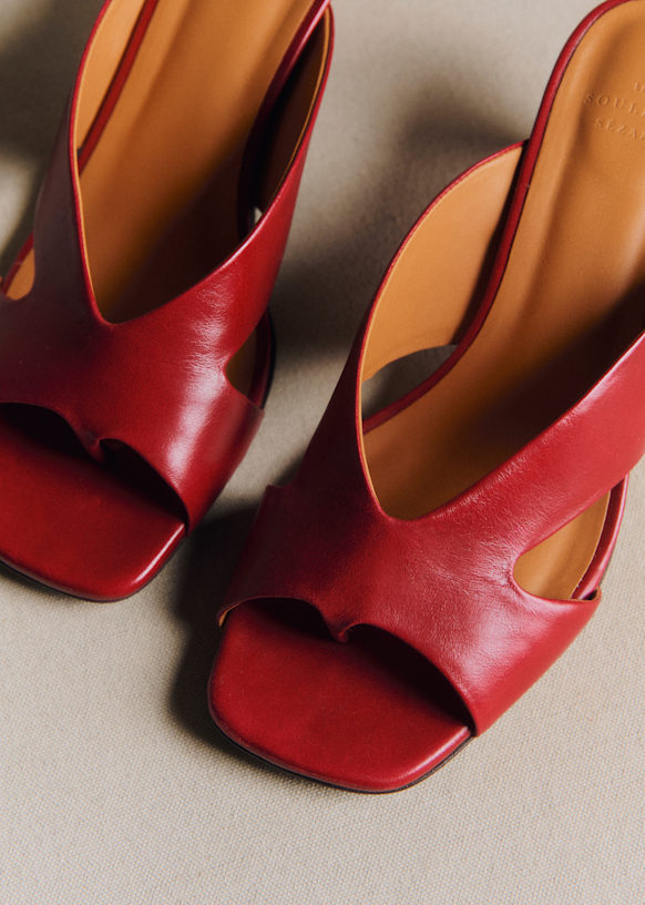 Ingrid ミュール - ヴィンテージチョコレート - 牛革 - Sézane