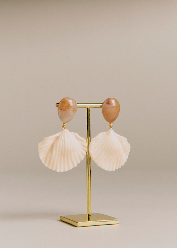 Isla Earrings - Multi Ecru - Resin - Sézane