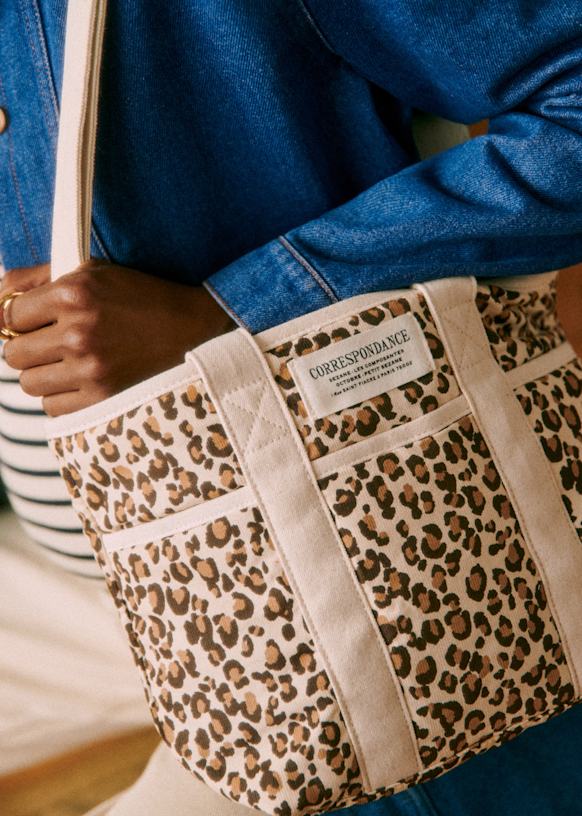 Mini Tote Bag - Leopard - Recycled cotton - Sézane