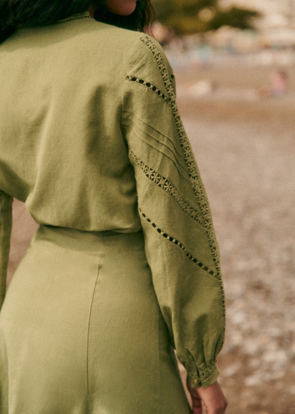 Jolane Skirt - Olive - Linen - Sézane Jolane Skirt - Olive - Linen - Sézane