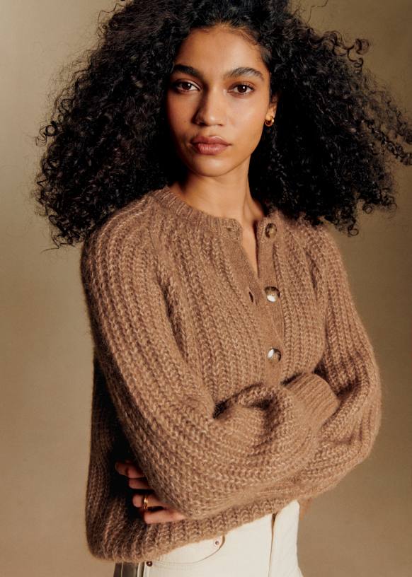 Gilet Emile - Camel Chiné - Alpaga - Sézane