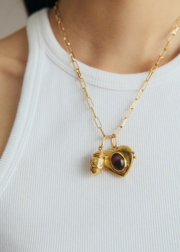 Irma Charm - Stone - 3 micron Gold-plated metal - Sézane
