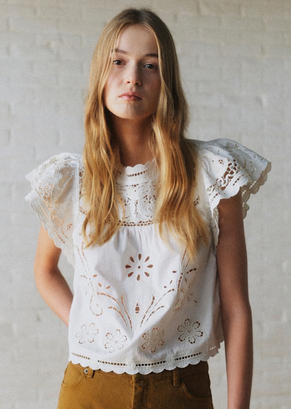 Hella ブラウス - Sézane x SEA NY - プレーンエクリュ - オーガニック