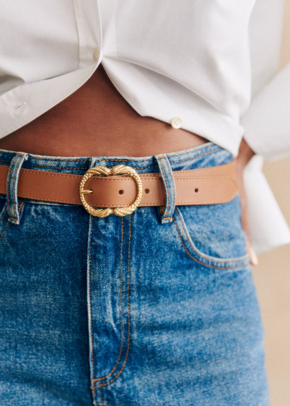 Fine Artemis Belt - Smooth Blue Denim - Bovine leather - Sézane