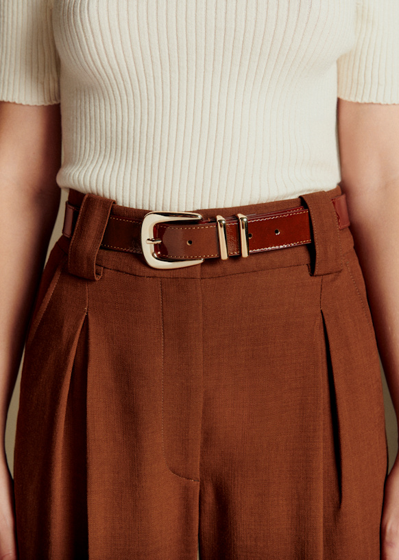 Oria ベルト - トープ - 牛革 - Sézane