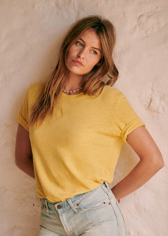 Martha T-Shirt - Yellow - Cotton - Sézane