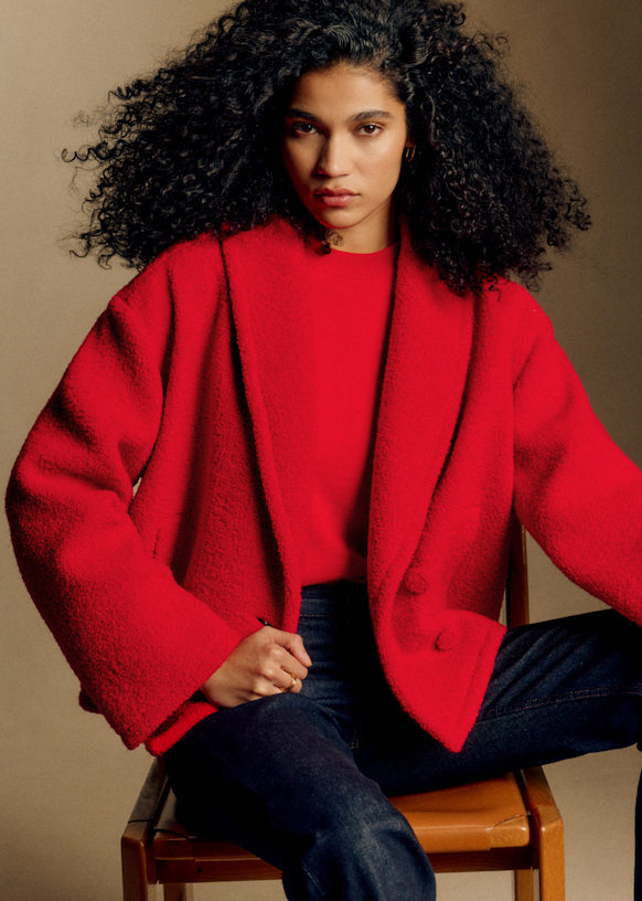 Ambre コート - ブライトレッド - バージンウール - Sézane