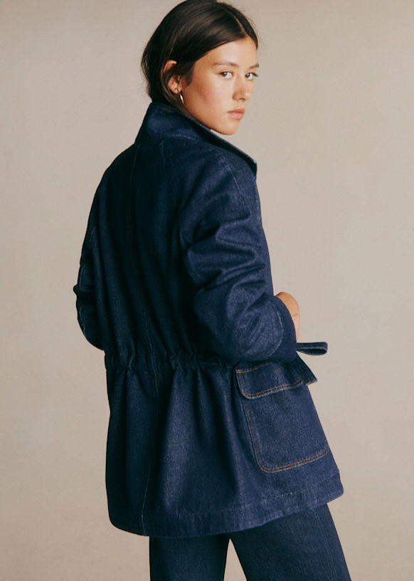 Manolia Jacket - Bronze - Goat leather - Sézane