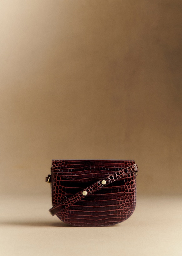 Claude Bag - Chocolate Crocodile Print - Crocodile-embossed