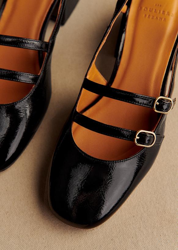 美品 SEZANE セザンヌ PAULA ベイビーズ ストラップ パンプス Babies Paula - Luipaard - Generfd runderleer - Sézane