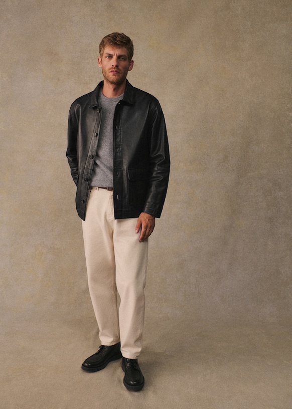 Larren Jacket - Black - Lamb leather - Sézane