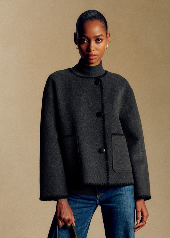 Nicholas Jacket - Charcoal Grey - Wool - Sézane