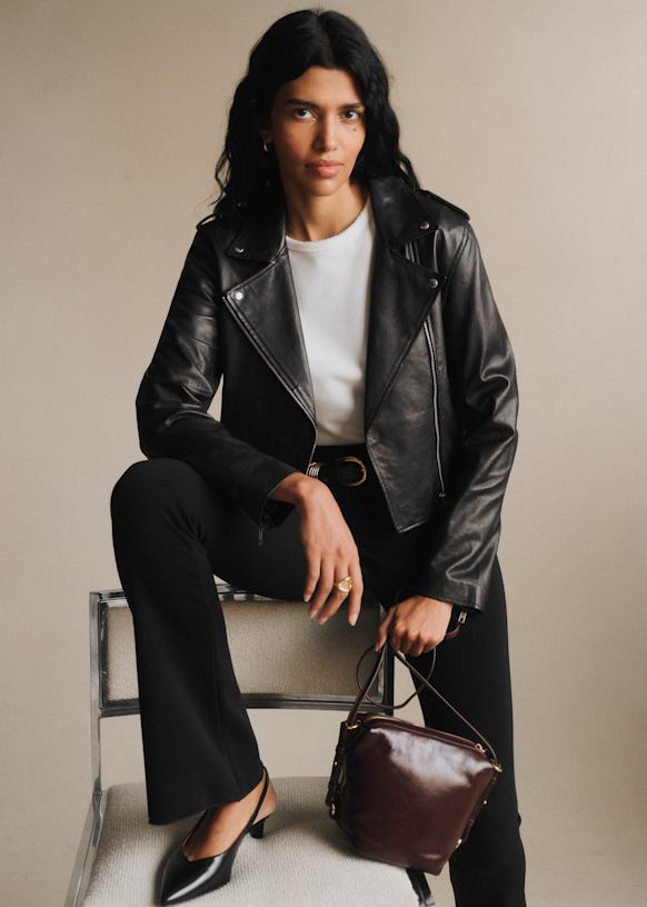 Zig Jacket - Camel Suede - Goat leather - Sézane