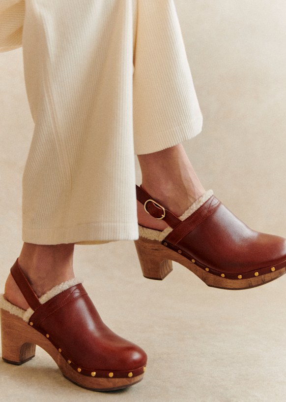 Cowhide clogs outlet