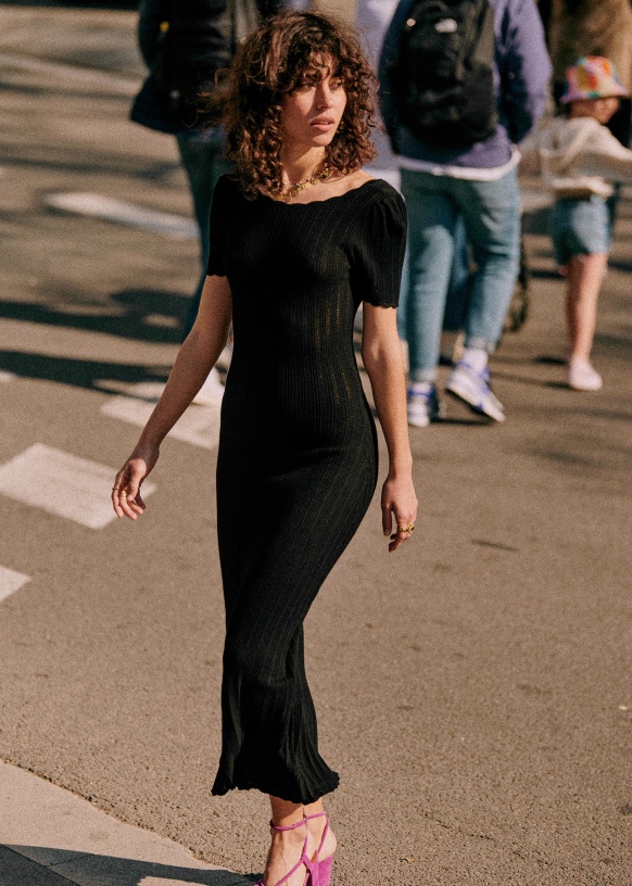 Joey dress - Black - Viscose ECOVERO™ LENZING™ - Sézane