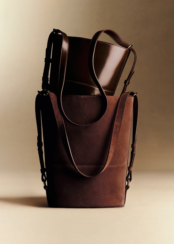 Gary Bag - Chocolate Crocodile Print - Bovine leather - Sézane