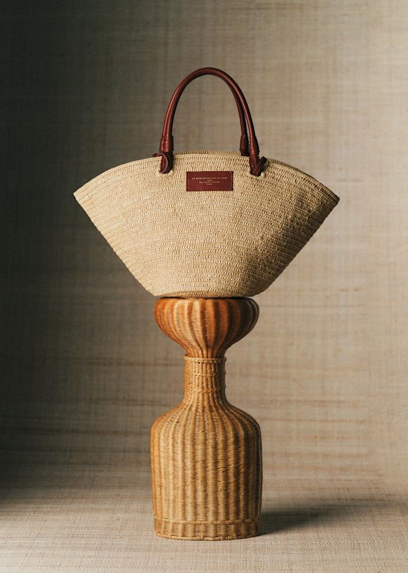 マジェスティ Justine Maxi Basket Bag - Natural Raffia - Raffia - Sézane