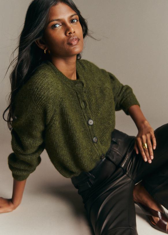 Othello Cardigan - Perfect Green - Baby Alpaca - Sézane