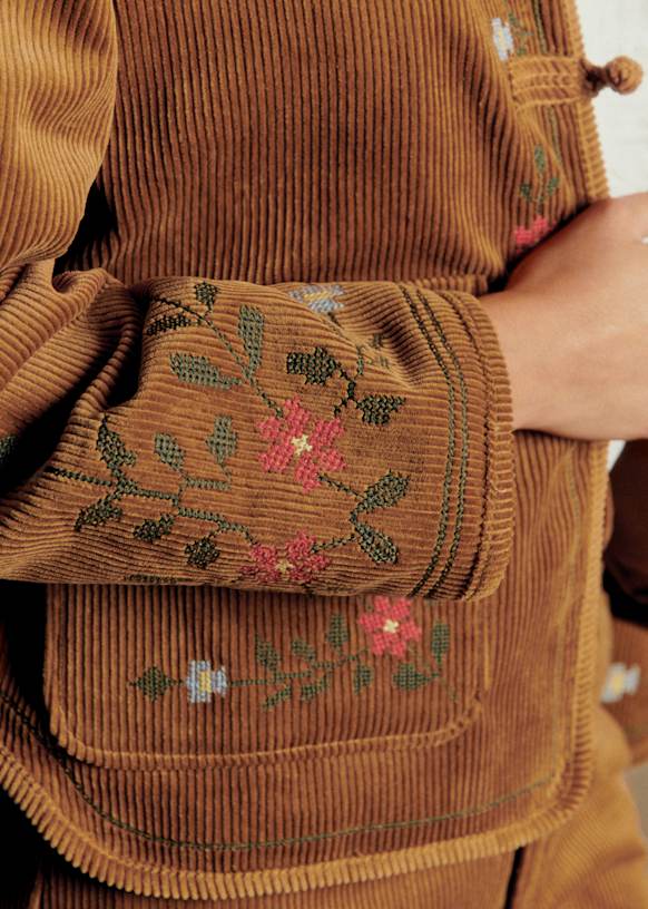 Manela Jacket - Sézane x Baziszt - Bronze with Floral Embroidery