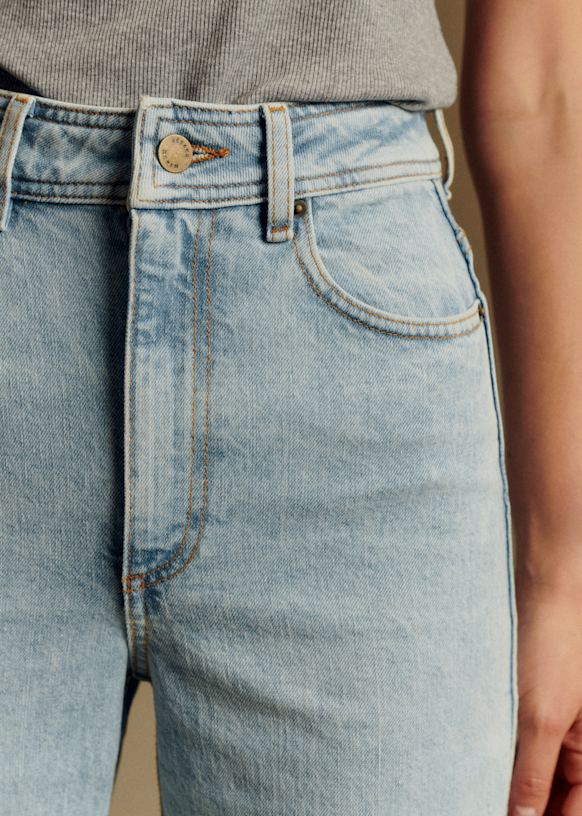 Le Crop - Denim Blue - Organic cotton - organic textile - Sézane