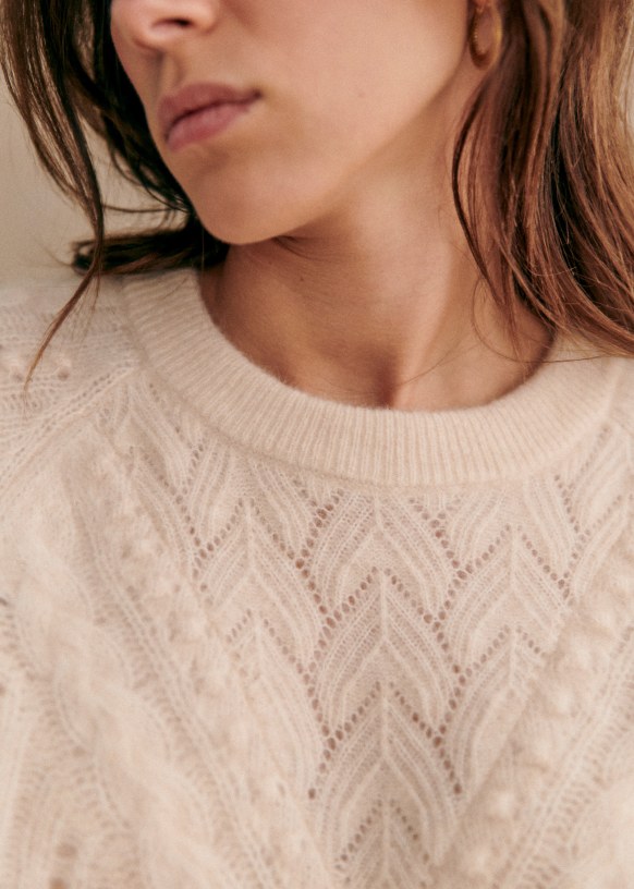 Sezane Jake セーター ベージュ XXS Jake Jumper - Vanilla - Kid mohair - Sézane