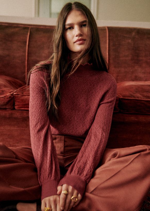 Arielle Jumper - Rosewood - Merino Wool - Sézane