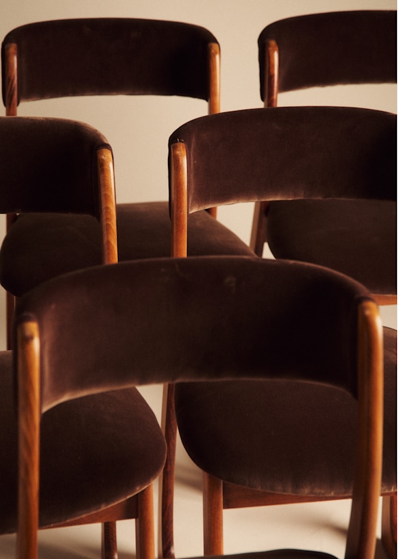 Lot of 6 chaises traineau vintage