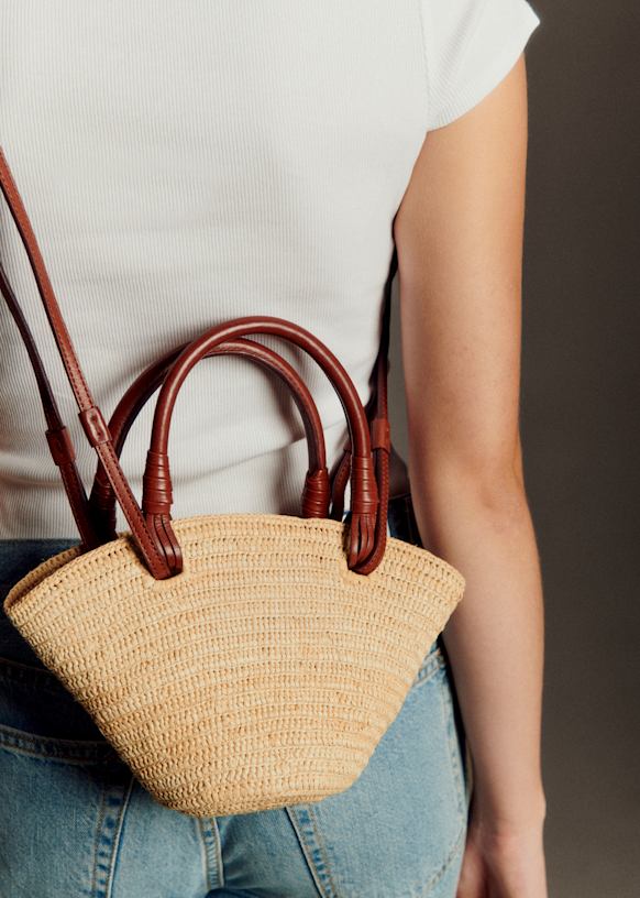 Justine Mini Basket Bag - Raffia - Raffia - Sézane