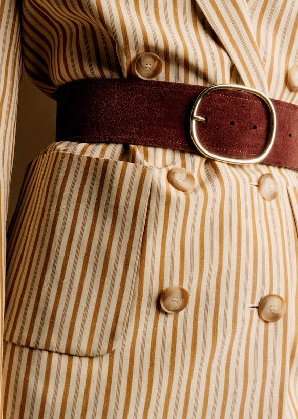 商品画像：Oria Belt - Patent Mahogany - Bovine leather - Sézane 3