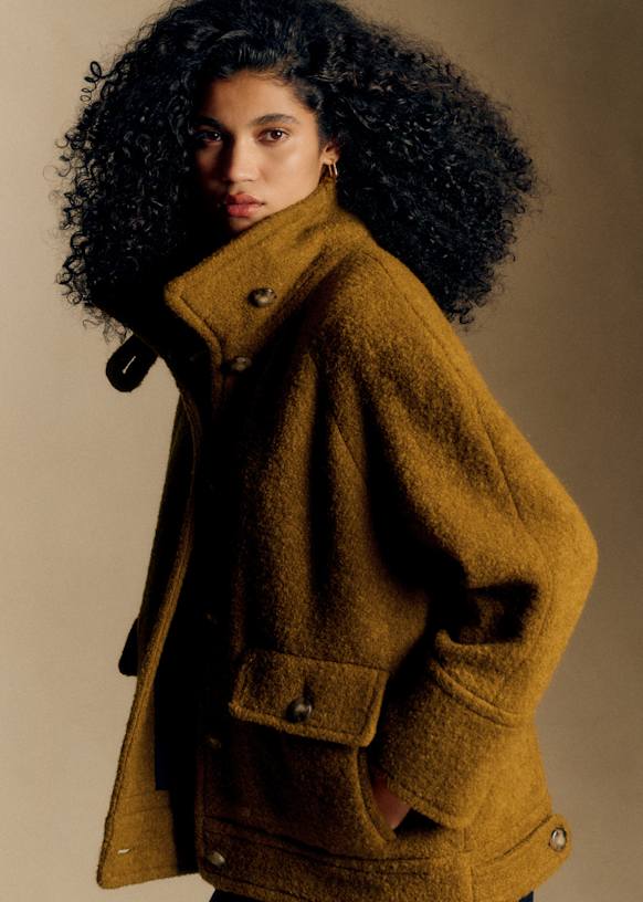 Manteau Léo - Vert Bronze - Laine vierge - Sézane