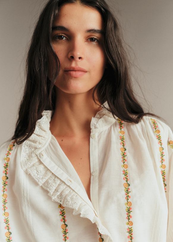 Hana Shirt - Terracotta - Viscose - Sézane