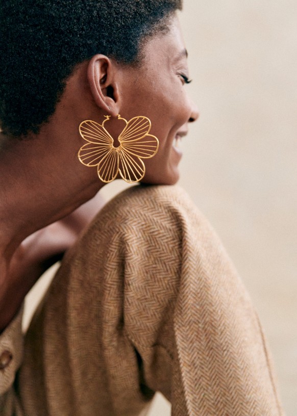 Tiana Earrings Gold Brass Sezane