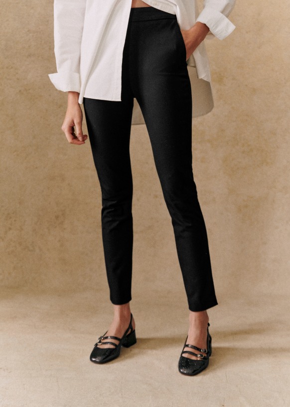 Buy FRATINI Black Regular Fit Regular Length Polyester Women's Trousers |  Shoppers Stop