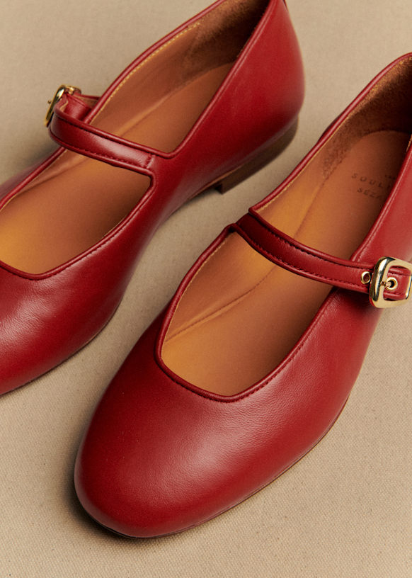 あ*こ様 SÉZANE セザンヌ VALENTIN バレリーナ スムースレッド2 Valentin Low Ballerinas - Smooth Red - Sheep leather - Sézane