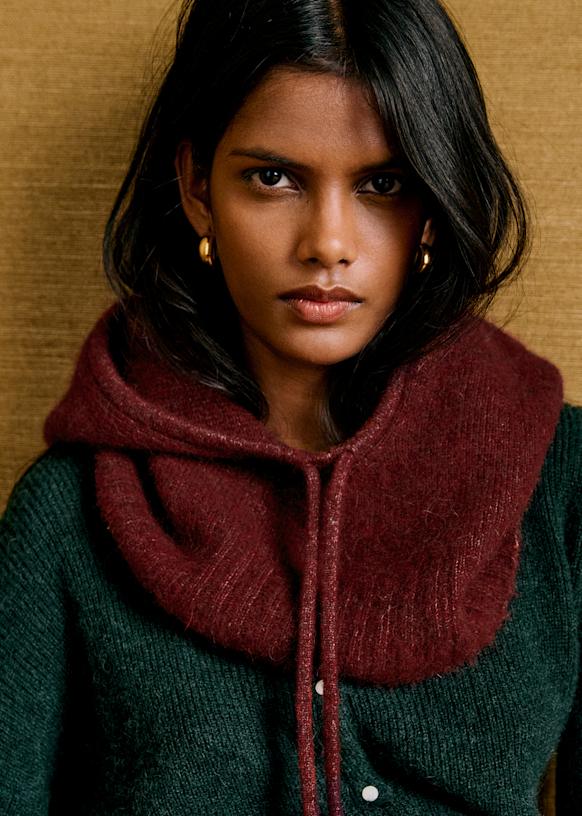 Côme Hooded Scarf - Dark Chocolate - Baby Alpaca - Sézane