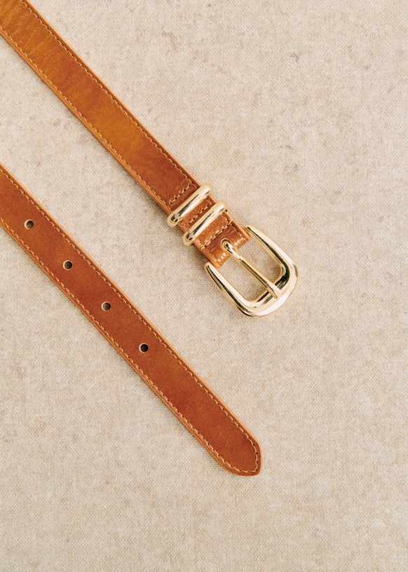 Ceinture Livie Marron Python Cuir bovin Sezane