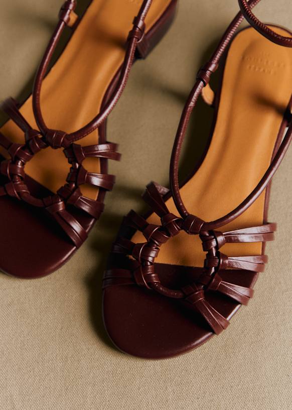 Gloriaローサンダル - スムースゴールド - ゴートレザー - Sézane