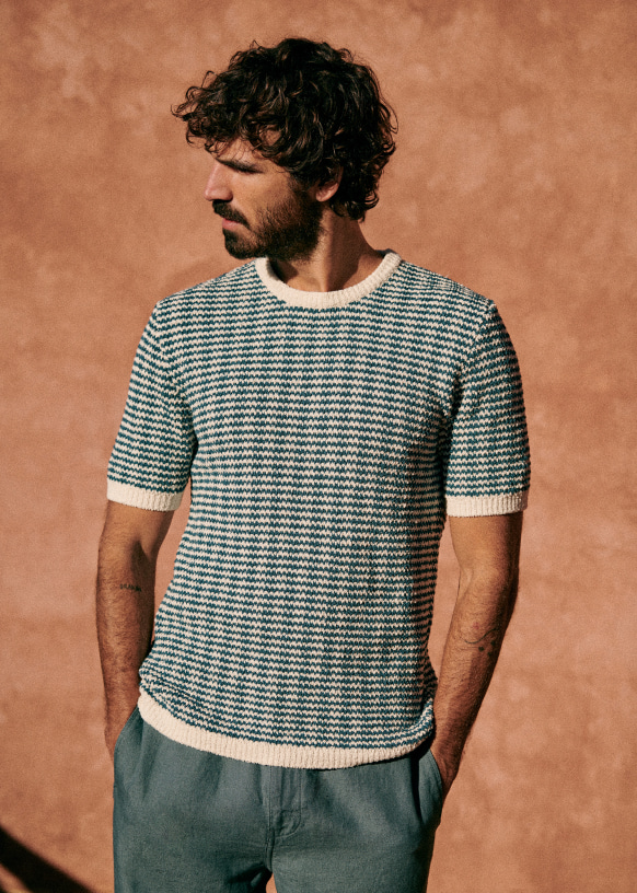 T shirt maille homme hotsell